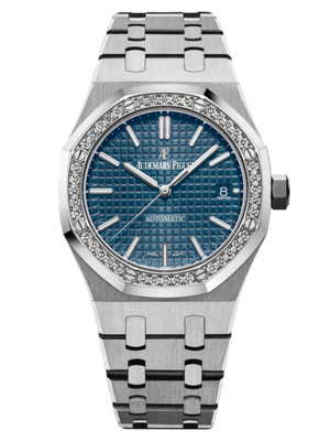 Phiên bản màu xanh với hoa văn của Grande Tapisserie dây đeo thép không gỉ