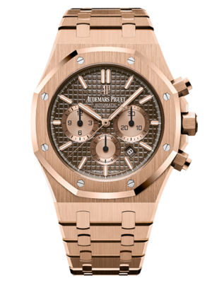 Phiên bản mặt số màu nâu với hoa văn của Grande Tapisserie dây đeo vàng hồng 18 cara