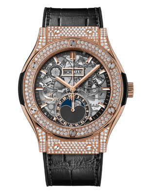 Phiên bản vàng 18K được đánh bóng với 228 viên kim cương dây da cá sấu