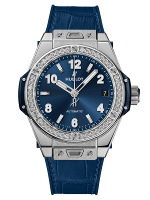 Phiên bản 465.SX.7170.LR.1204 mặt màu xanh vỏ bằng thép không gỉ dây da cá sấu màu xanh