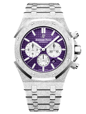 Phiên bản mặt số màu tím mận với hoa văn của Grande Tapisseri dây đeo thép không gỉ