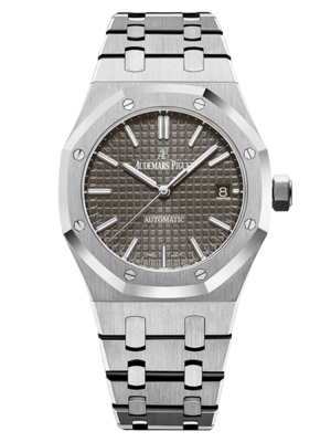 Phiên bản tông màu Ruthenium với hoa văn của Grande Tapisserie dây đeo thép không gỉ