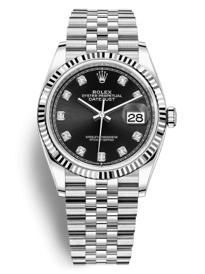 Phiên bản Rolesor trắng đi kèm mặt số màu đen, nạm kim cương dây đeo Jubilee, mối nối 5 mảnh